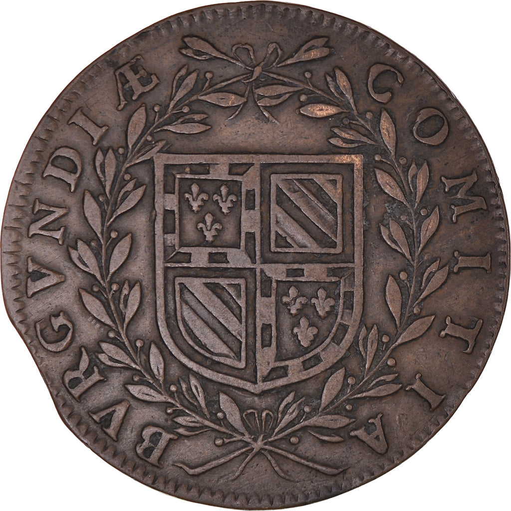France, Token, Royal, Etats de Bourgogne, History, 1642, EF(40-45), Copper