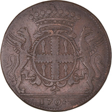 Francia, ficha, Royal, Etats de Bourgogne, History, 1704, MB+, Rame