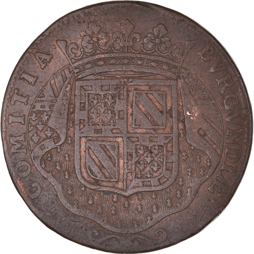 Francia, ficha, Royal, Etats de Bourgogne, History, 1704, MB+, Rame