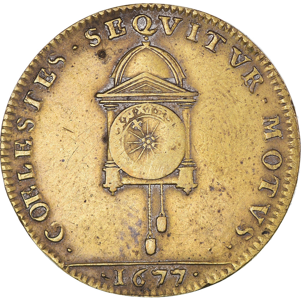 Francia, zeton, Royal, Marie-Thérèse d'Autriche, Horloge, History, 1677, MBC+