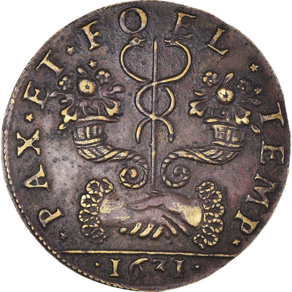 France, Token, Royal, Louis XIII, PAX.ET.FOEL.TEMP., History, 1631, AU(50-53)