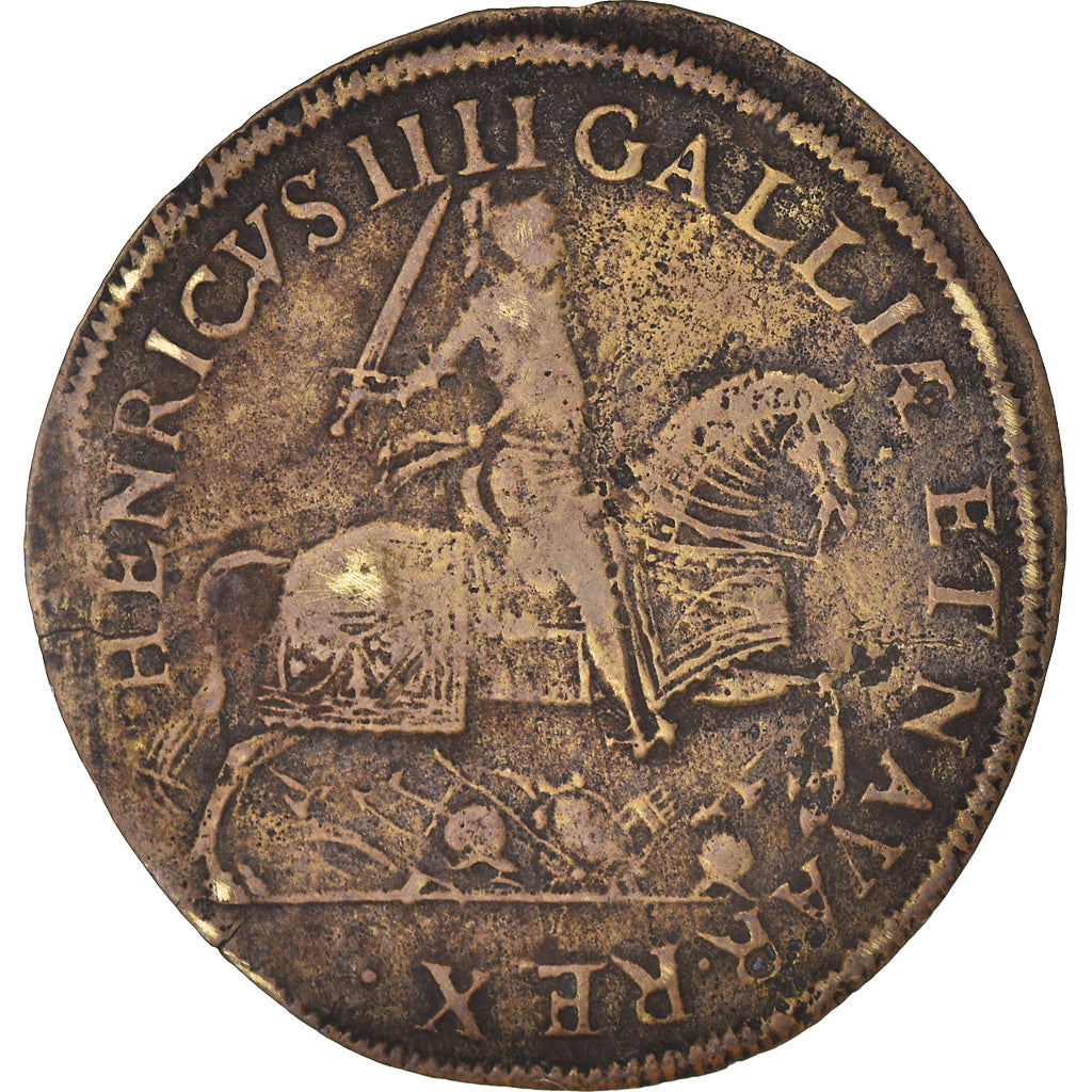France, Token, Royal, Henri IV Le Grand, History, 1596, VF(30-35), Brass