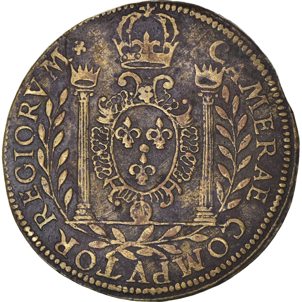 France, Token, Royal, Chambre des Comptes, History, VF(30-35), Brass