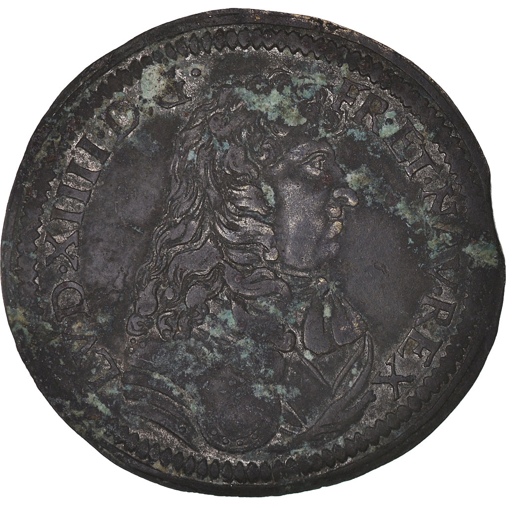 France, Token, Royal, Louis XIV, Bâtiments du roi, History, 1676, VF(30-35)