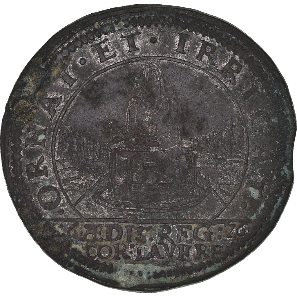 France, Token, Royal, Louis XIV, Bâtiments du roi, History, 1676, VF(30-35)