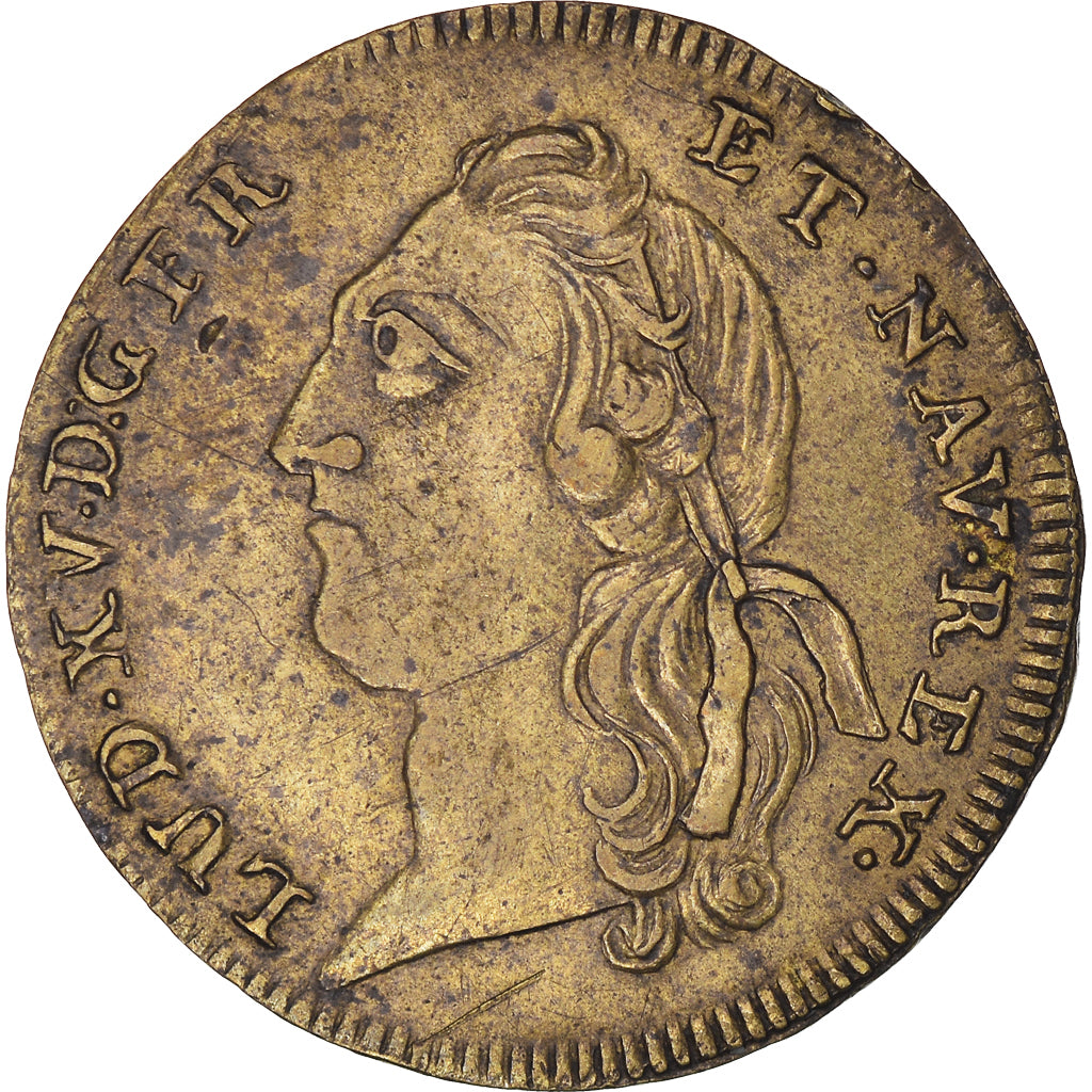 France, Token, Royal, Louis XV, Sacre à Reims, History, 1723, EF(40-45), Brass
