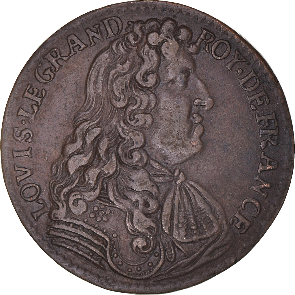 France, Jeton, Royal, Louis XIV, Conquête de la Flandre, History, TTB, Cuivre