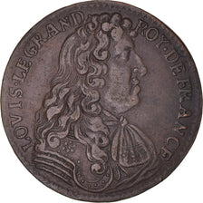 France, Jeton, Royal, Louis XIV, Conquête de la Flandre, History, TTB, Cuivre