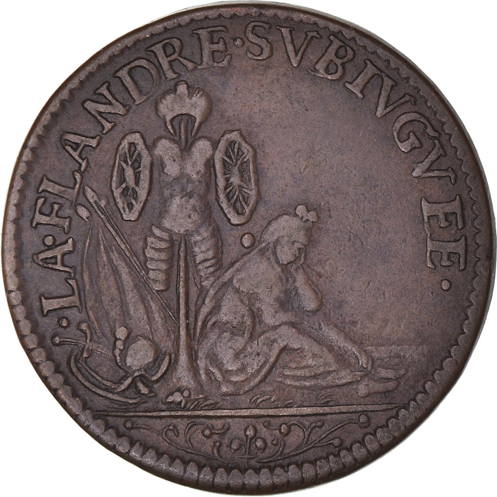 France, Jeton, Royal, Louis XIV, Conquête de la Flandre, History, TTB, Cuivre