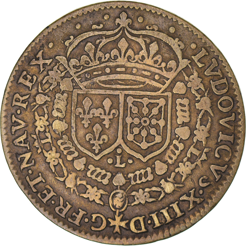 France, Token, Royal, Louis XIII , Le Juste, History, VF(30-35), Brass