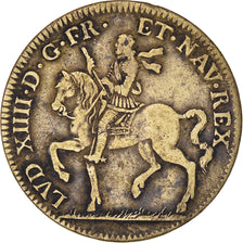 Francja, Token, Królewskie, Louis XIV Le Grand, Historia, VF(30-35), Mosiądz