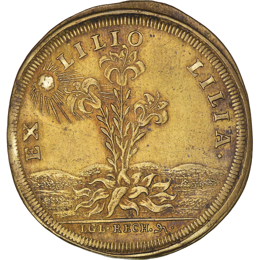 Francja, Token, Królewskie, Louis XIV Le Grand, Historia, AU(55-58), Mosiądz