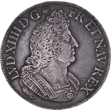 Moeda, França, Louis XIV, Écu aux palmes, Ecu, 1694, Paris, AU(55-58), Prata