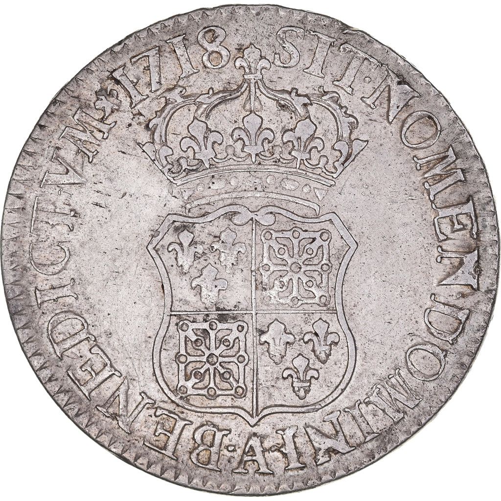 Munten, Frankrijk, Louis XV, Écu de France-Navarre, Ecu, 1718, Paris, ZF