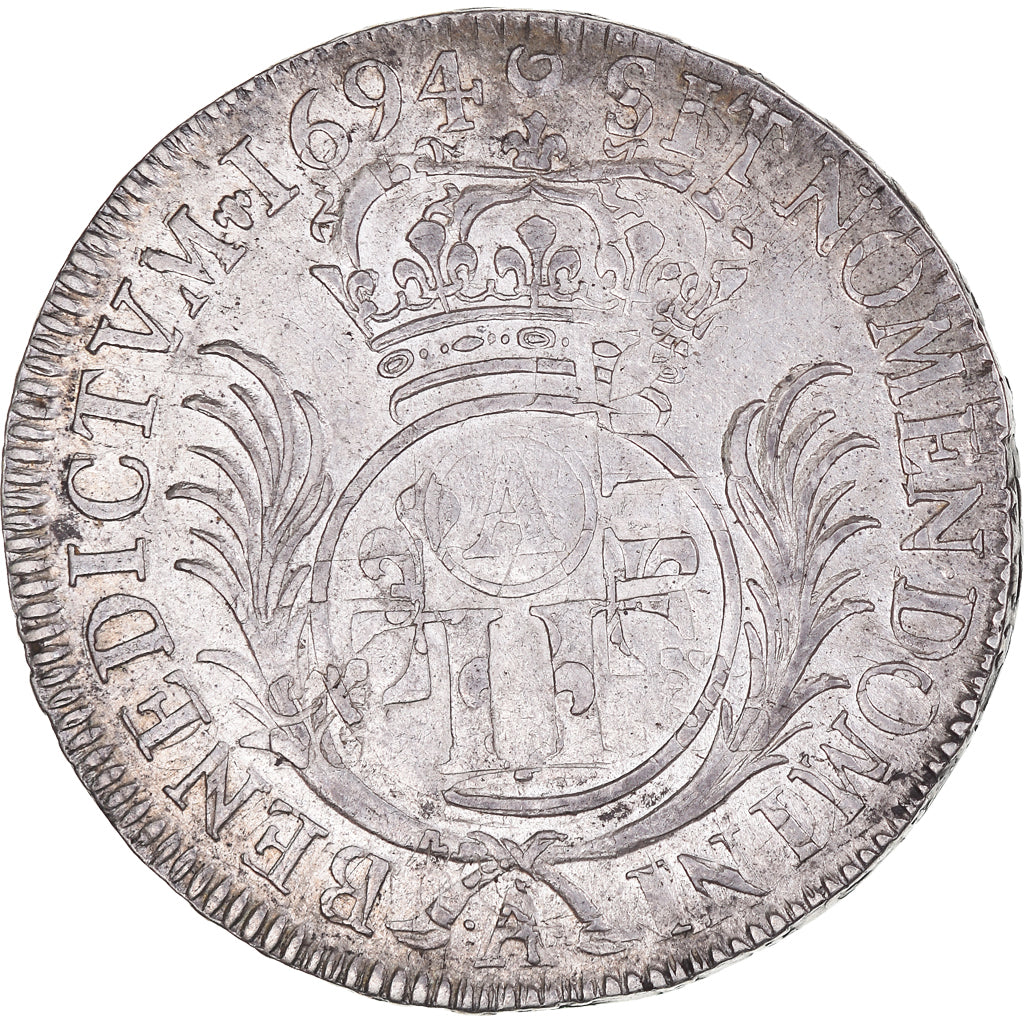 Moneta, Francia, Louis XIV, 1/2 Écu aux palmes, 1/2 Ecu, 1694, Paris, BB+