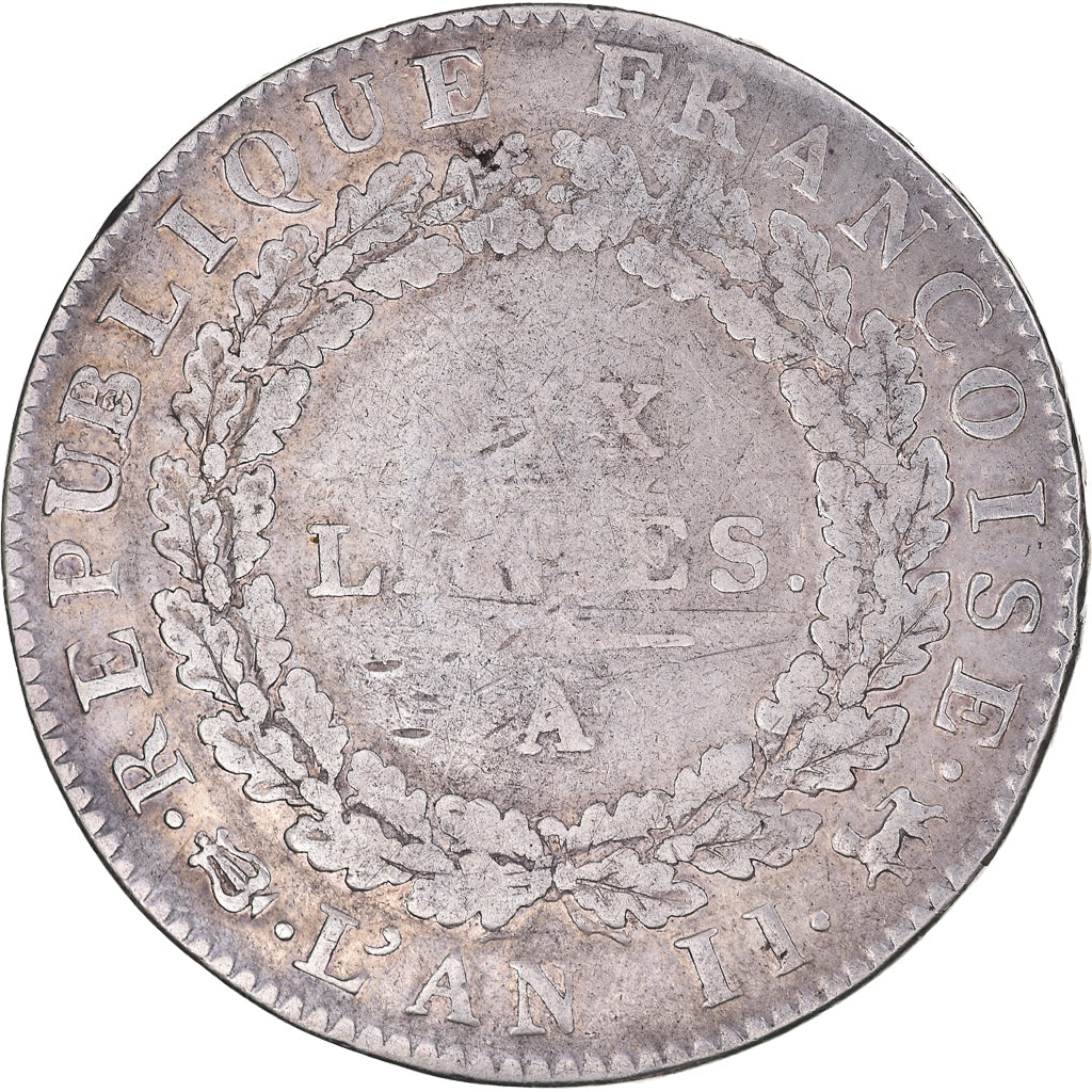 Moneta, Francja, Écu de 6 livres françoise, 6 Livres, 1793, Paris, VF(30-35)