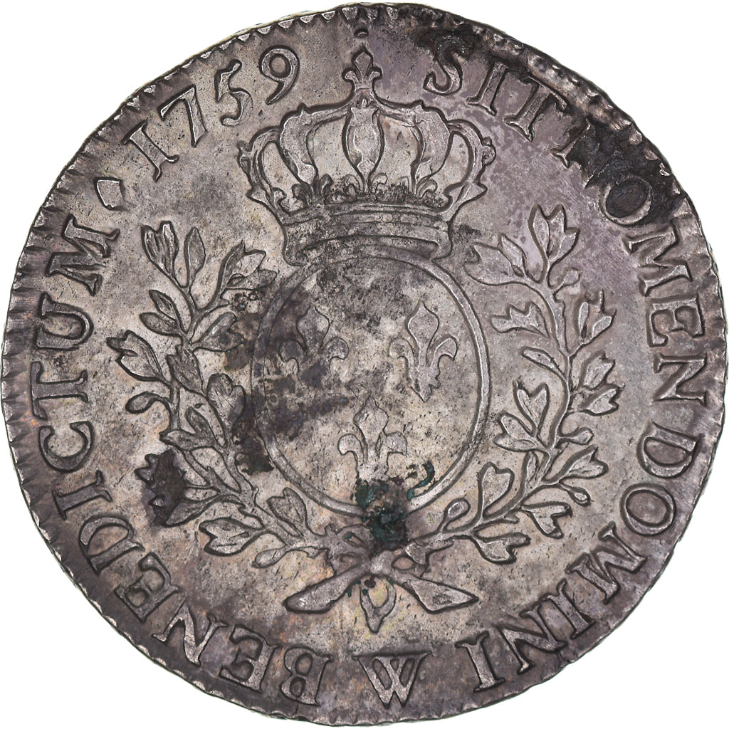 Moneta, Francia, Louis XV, 1/2 Écu au bandeau, 1759, Lille, BB+, Argento