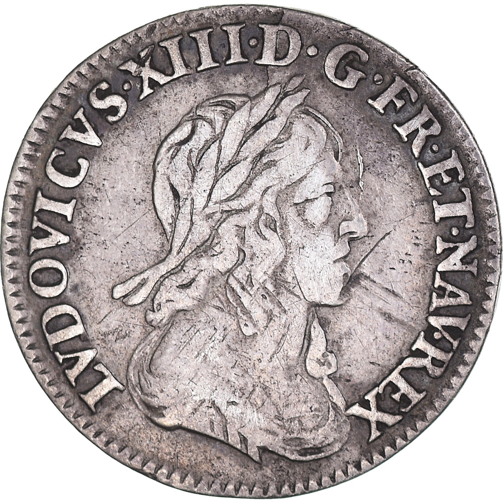 Coin, France, Louis XIII, 1/12 Écu, 2e poinçon de Warin, buste drapé et