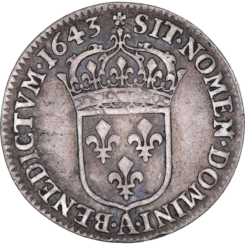 Coin, France, Louis XIII, 1/12 Écu, 2e poinçon de Warin, buste drapé et