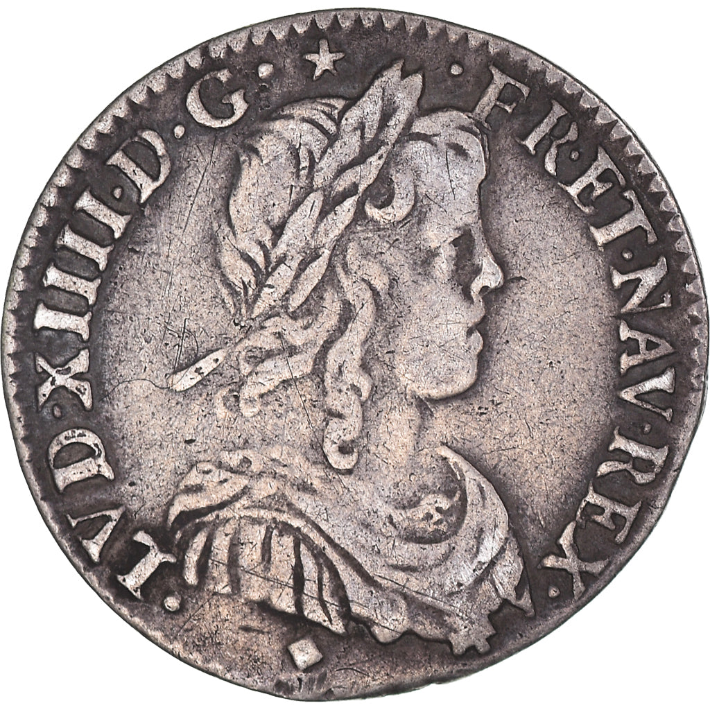 Moeda, França, Louis XIV, 1/12 Écu à la mèche longue, 1/12 ECU, 10 Sols