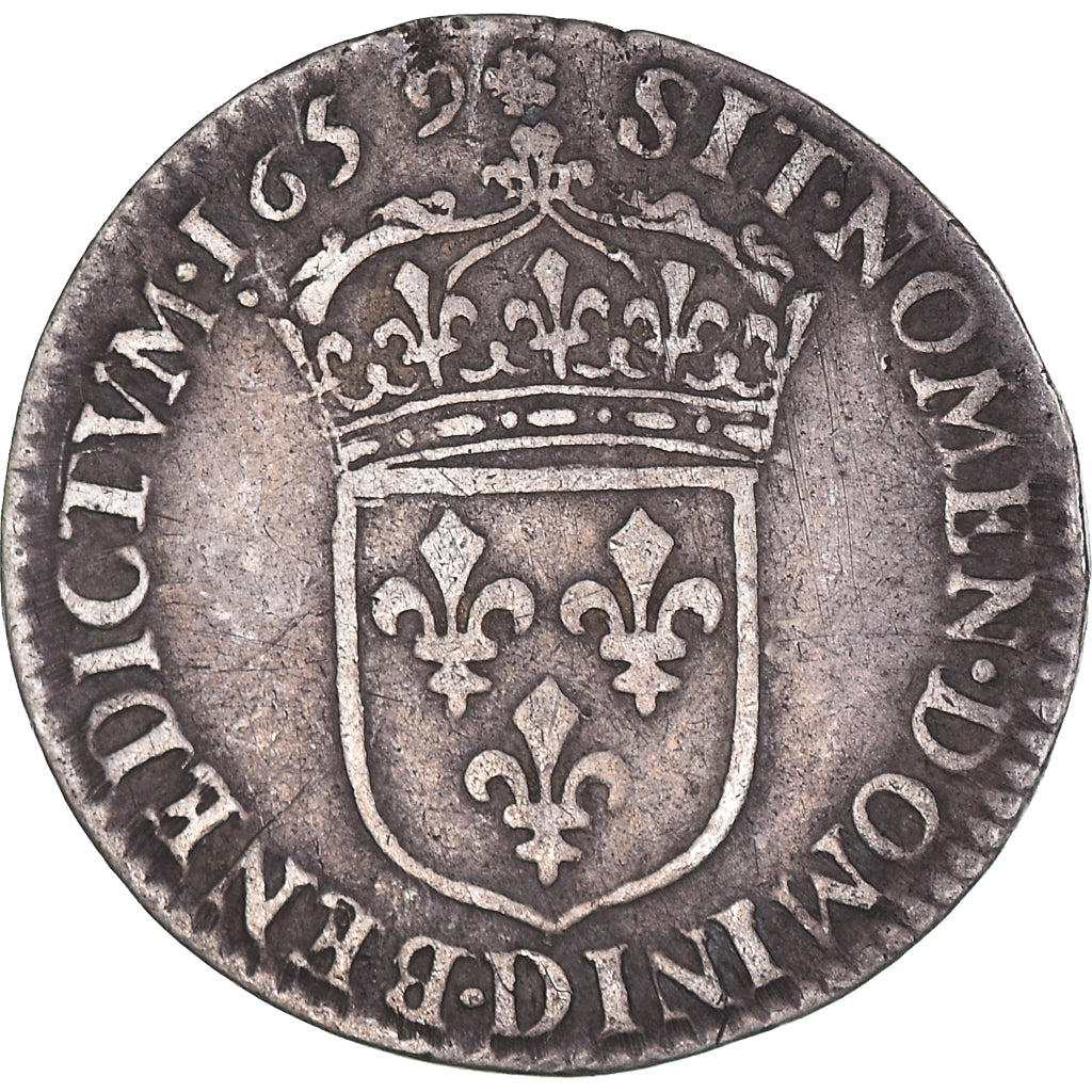 Moeda, França, Louis XIV, 1/12 Écu à la mèche longue, 1/12 ECU, 10 Sols