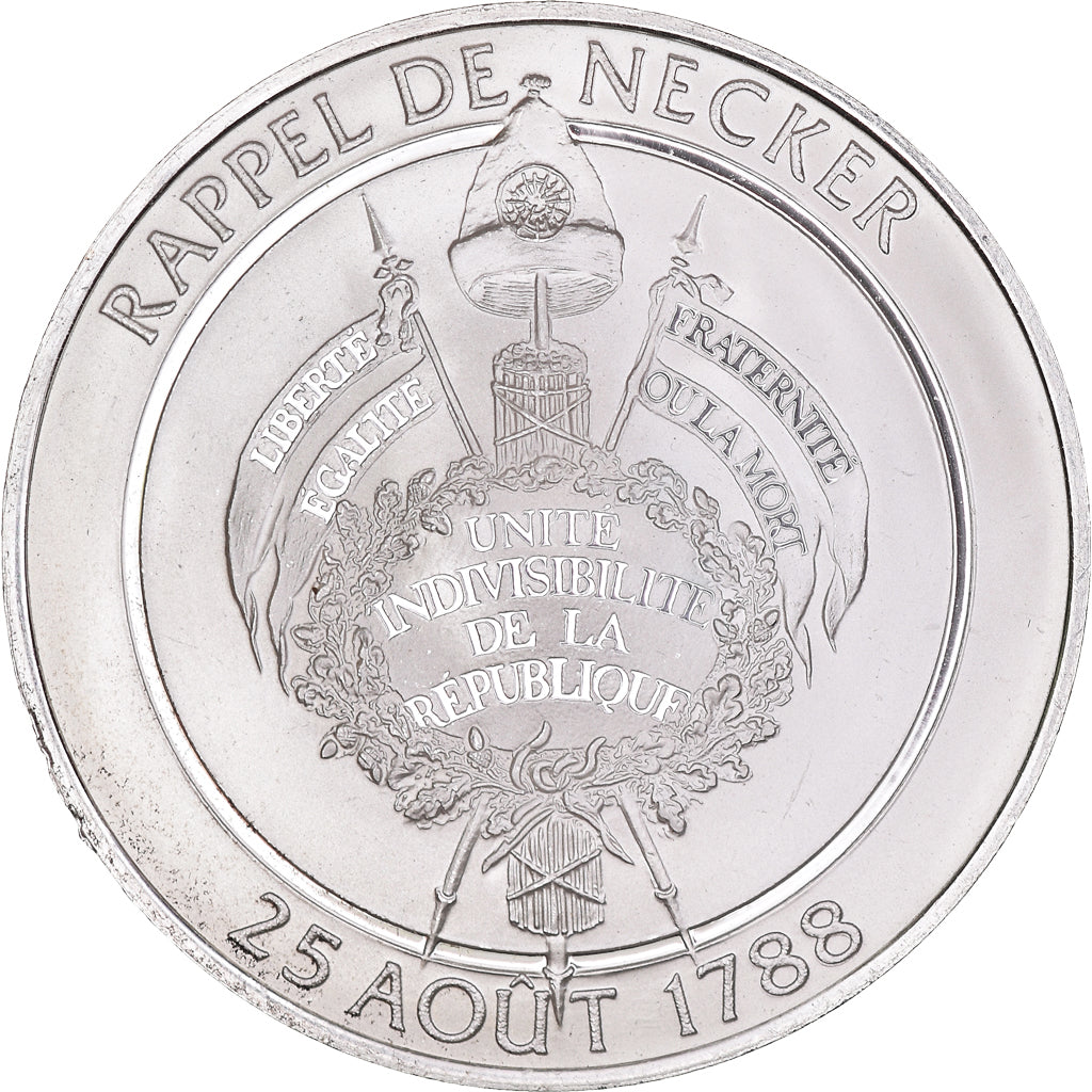 Francia, medalla, Révolution française, Rappel de Necker, History, SC+, Plata