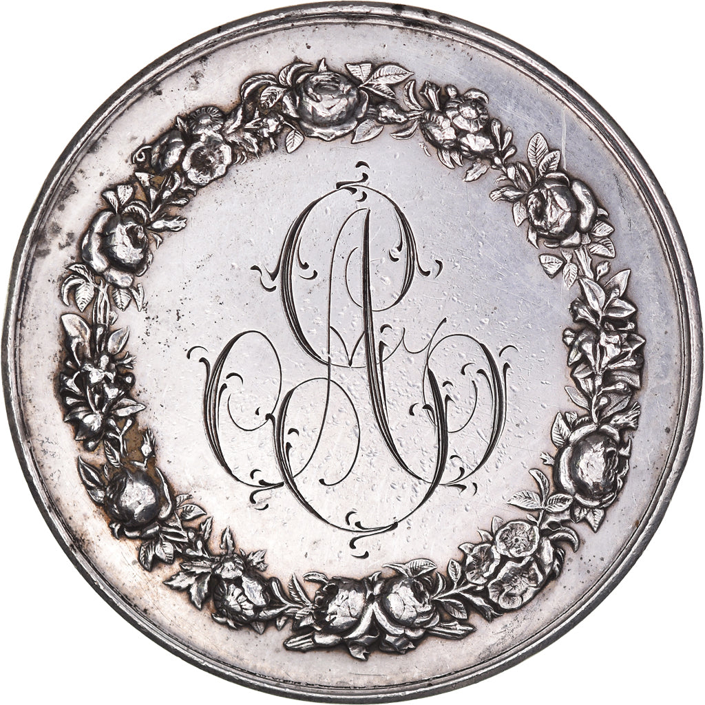 Francja, medal, Noces, Mariage, Religion, 1884, Montagny, AU(55-58), Srebro