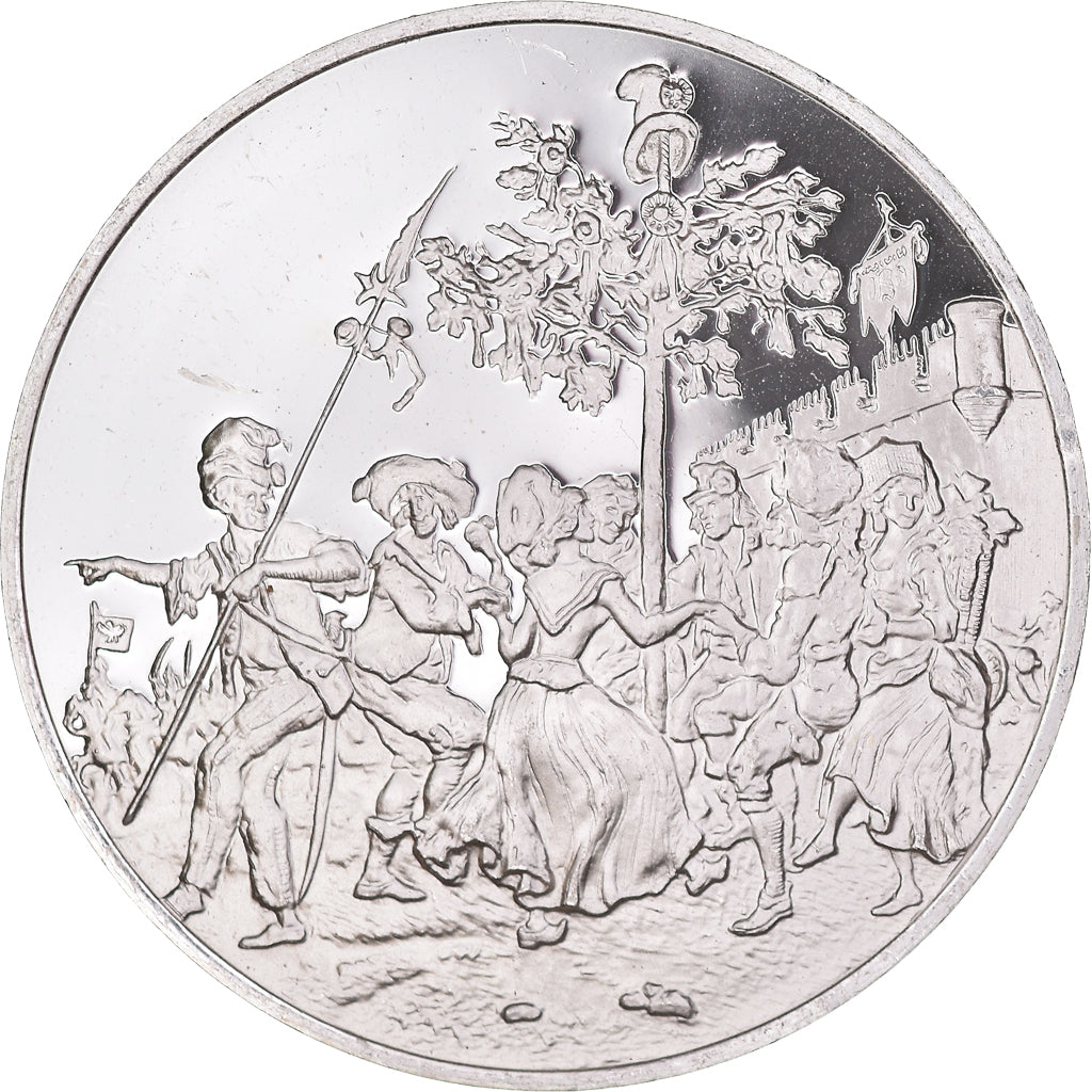 France, Medal, Révolution française, La Carmagnole, History, MS(64), Silver