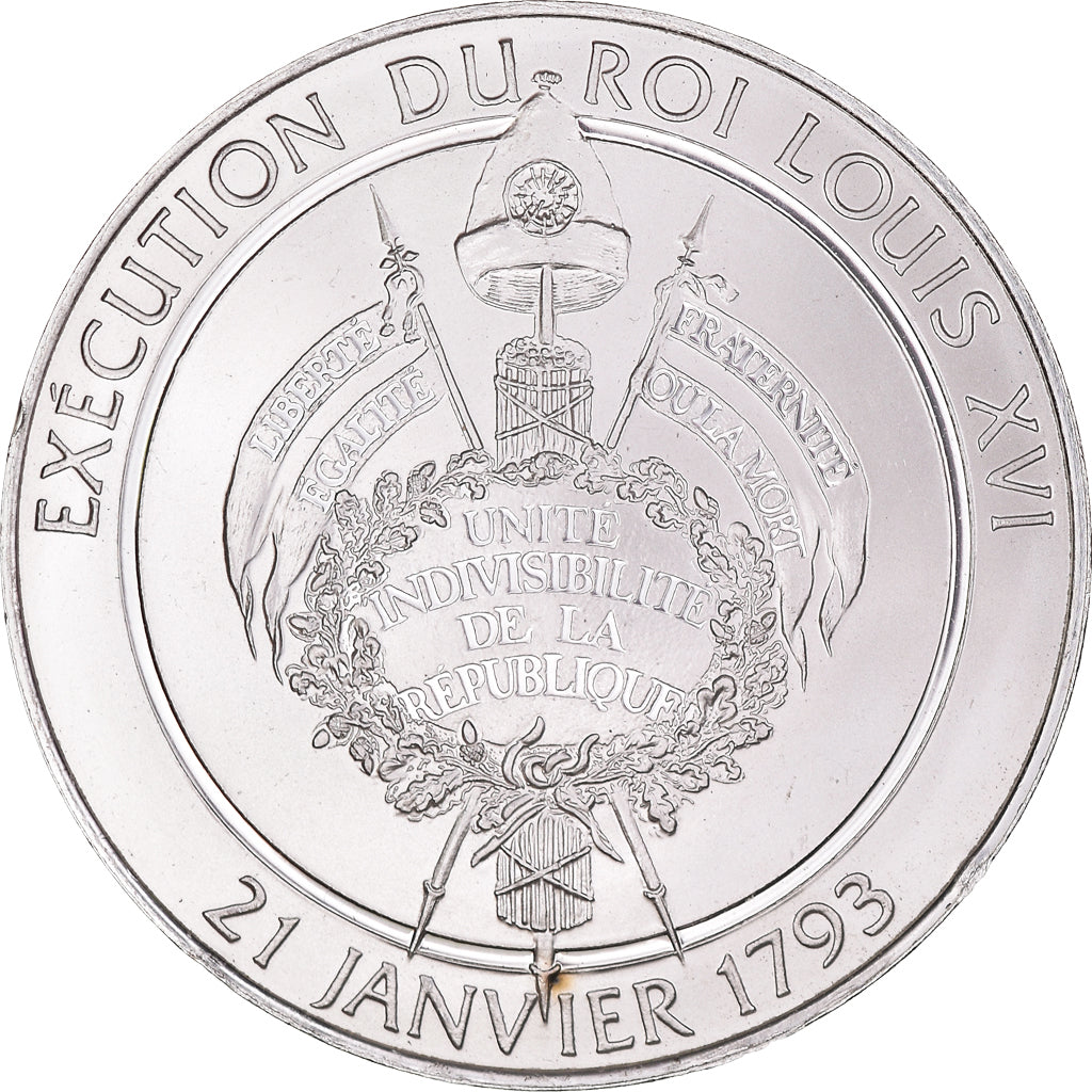 Francia, medaglia, Révolution française, Exécution du Roi Louis XVI, History