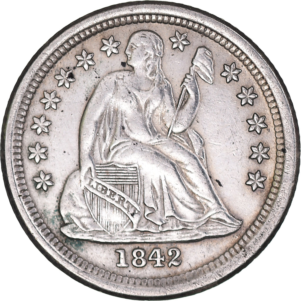 Coin, United States, Seated Liberty Dime, Dime, 1842, U.S. Mint, New Orleans