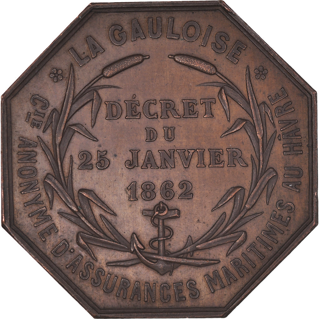 France, Medal, Assurances La Gauloise, 1862, Stern, MS(63), Silver