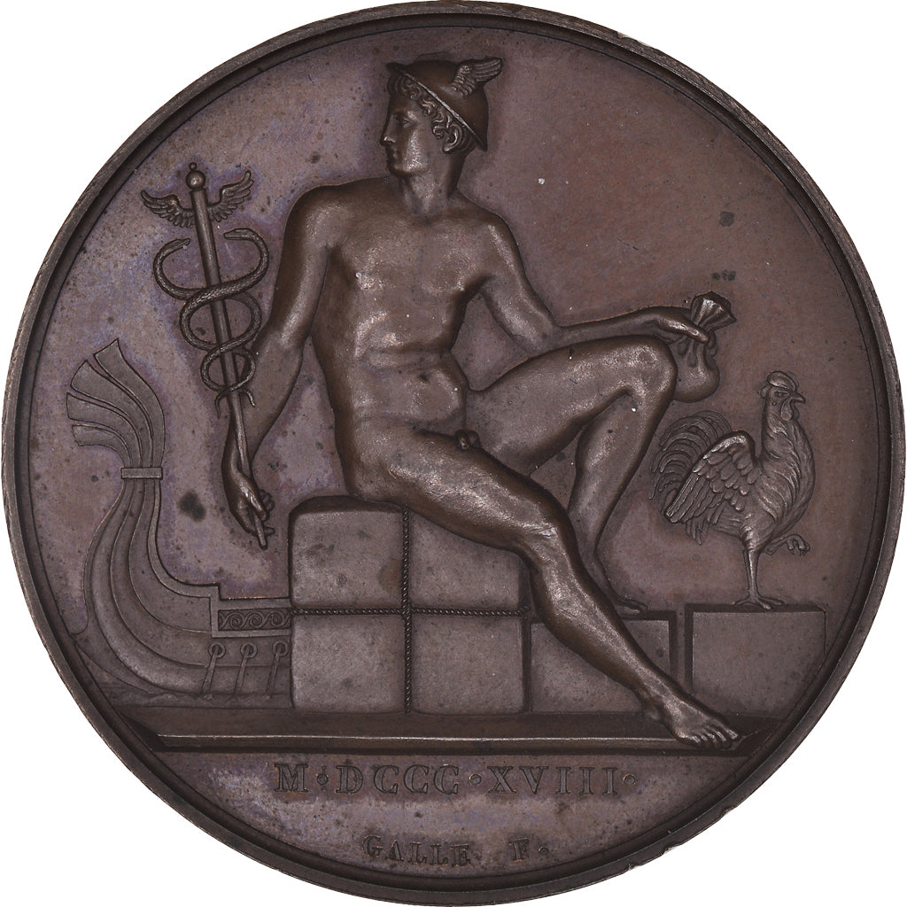 Frankrijk, Medaille, Louis XVIII, Jules Anglès, Courtiers de Paris, 1818