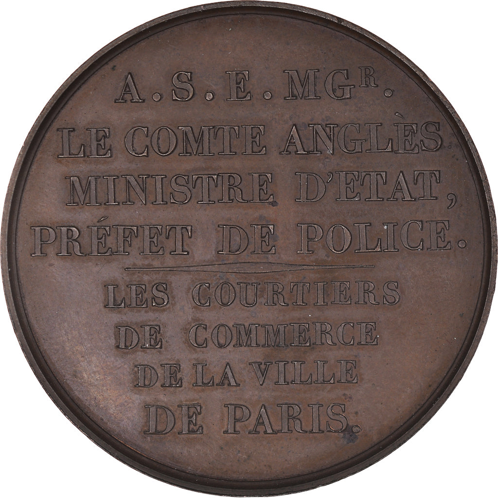 Frankrijk, Medaille, Louis XVIII, Jules Anglès, Courtiers de Paris, 1818