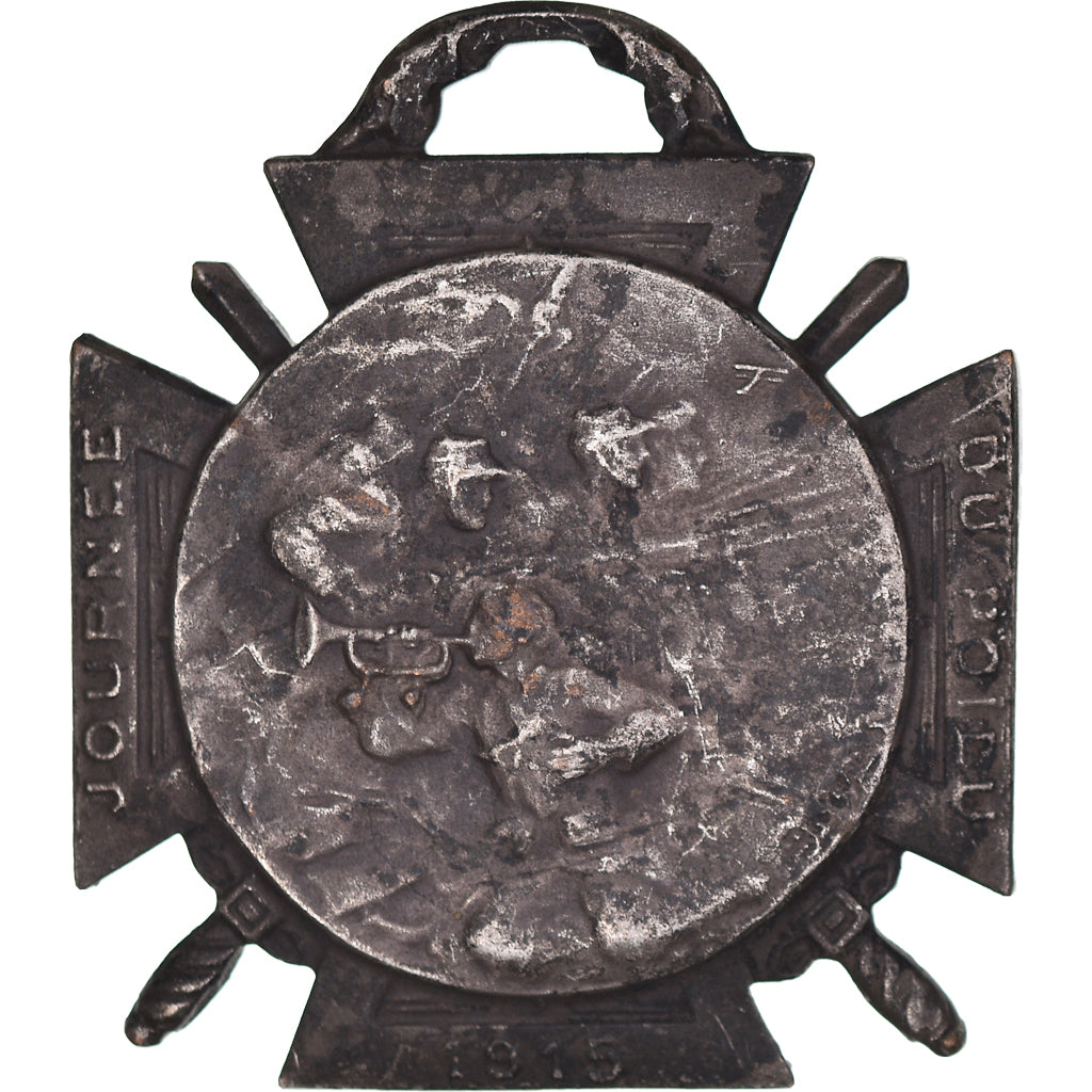 Frankrijk, Medaille, Journée du poilu, WAR, 1915, Bargas, ZF, Silvered bronze