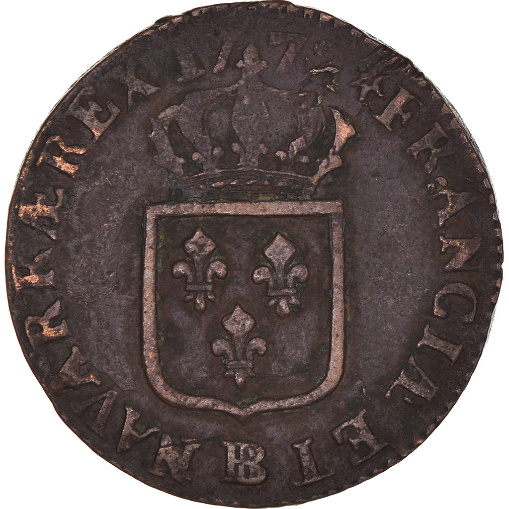 Munten, Frankrijk, Louis XV, Sol à la vieille tête, 1772, Strasbourg, FR+