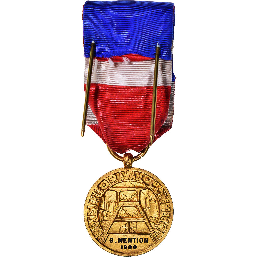 Francia, Industrie-Travail-Commerce, medaglia, 1966, Eccellente qualità, Bronzo
