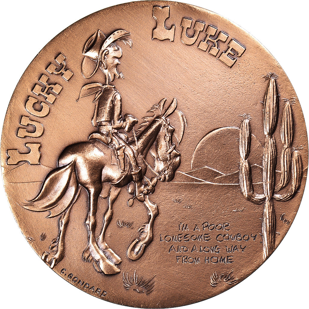 Frankrijk, Medaille, Morris, Lucky Luke, BD, C. Gondard, UNC-, Bronzen