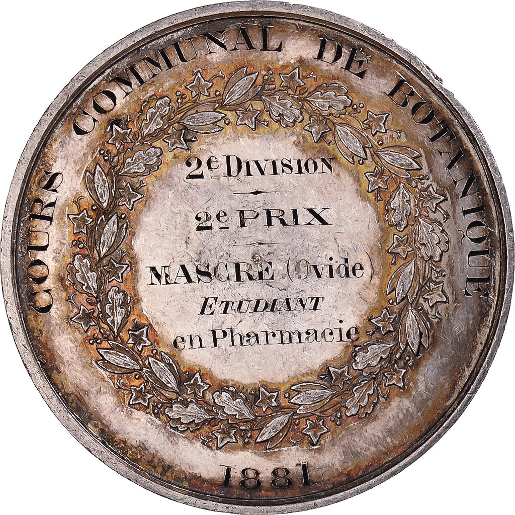 Frankrijk, Medaille, Cours Communal de Botanique, Ville d'Amiens, Pharmacie