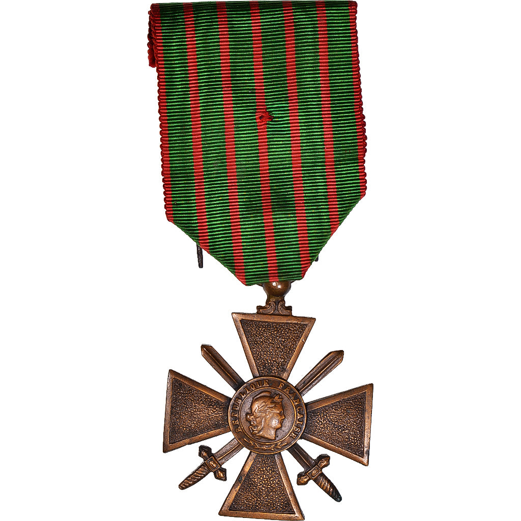 France, Croix de Guerre, WAR, Medal, 1914-1918, Very Good Quality, Bronze, 38