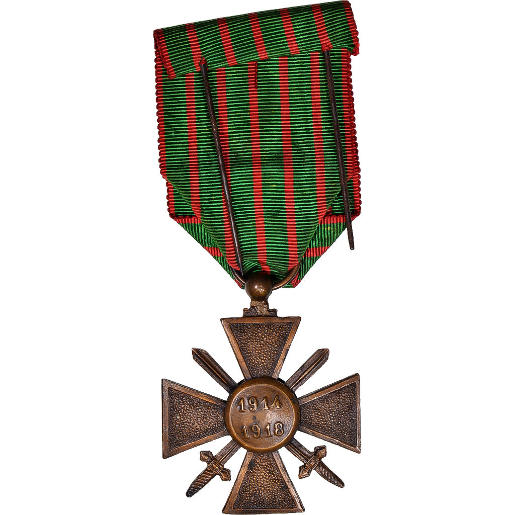 France, Croix de Guerre, WAR, Medal, 1914-1918, Very Good Quality, Bronze, 38