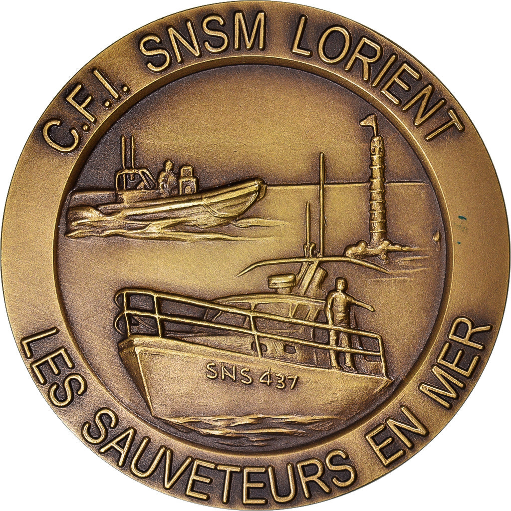 França, medalha, S.N.S.M, Les Sauveteurs en Mer, Lorient, Navegação, MS(63)