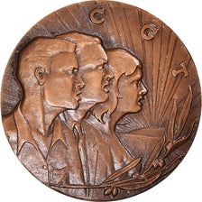 France, Medal, 70ème Anniversaire de la CGT, 1965, AU(55-58), Bronze