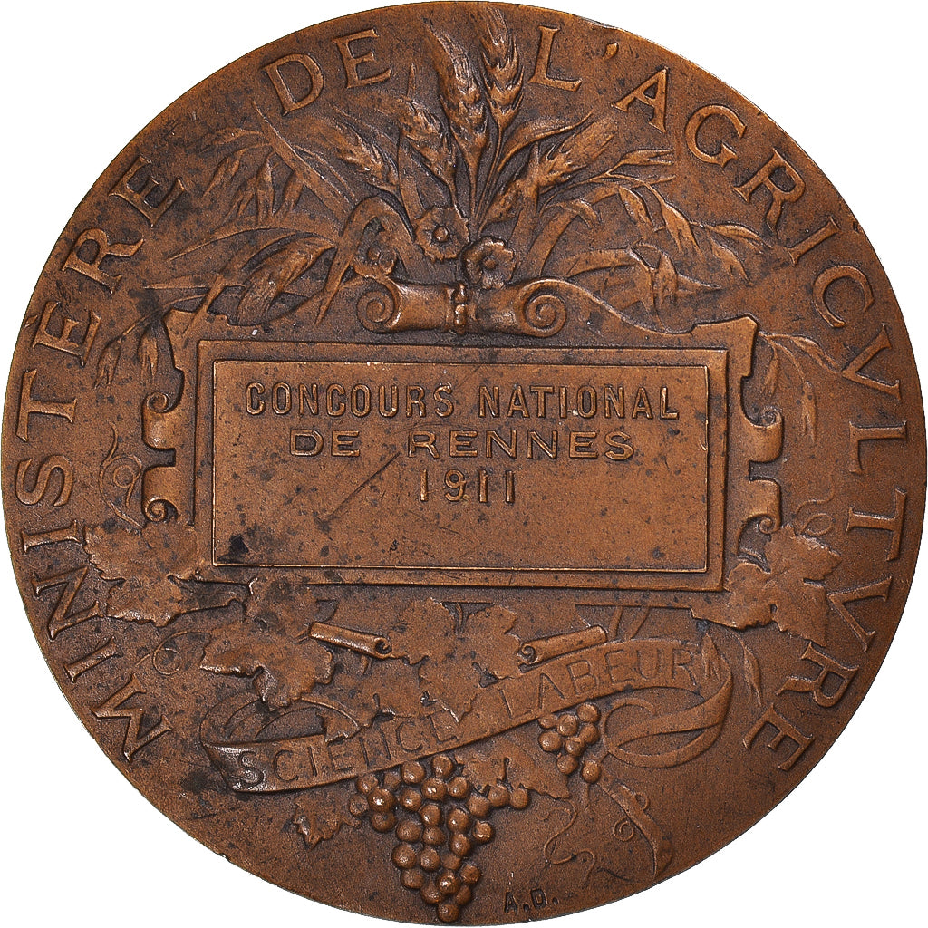Francia, medaglia, Concours National Agricole de Rennes, Agriculture, 1911