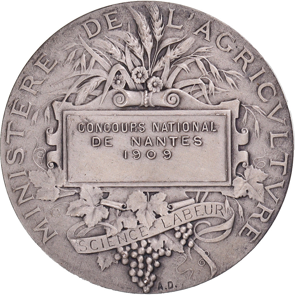 Francia, medaglia, Concours National Agricole de Nantes, Agriculture, 1909