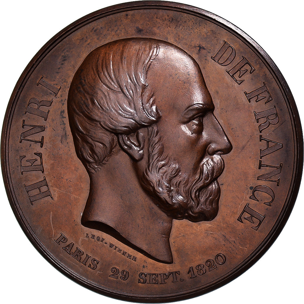 Francia, medalla, Henri V, son décès et son inhumation, History, 1883, Wiener