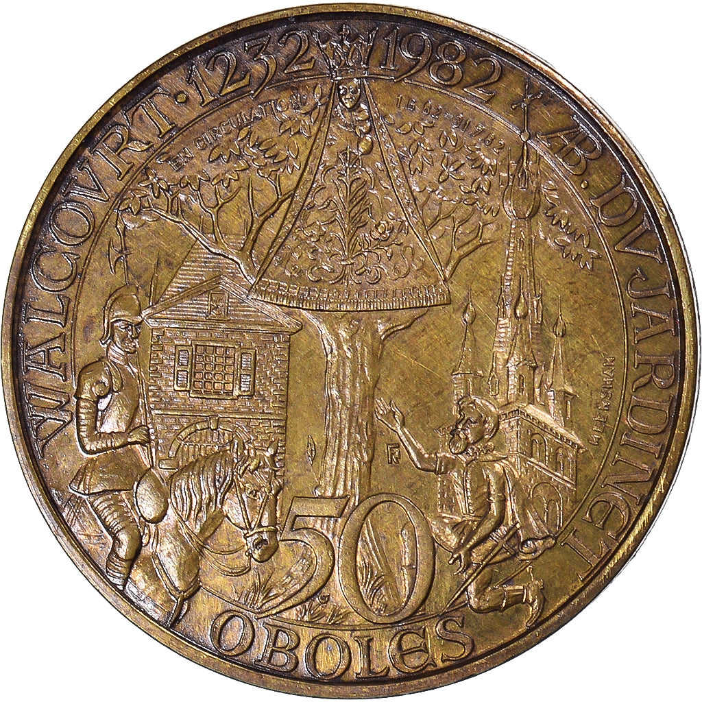 Belgium, Token, 50 Oboles Walcourt, 1982, MS(63), Brass