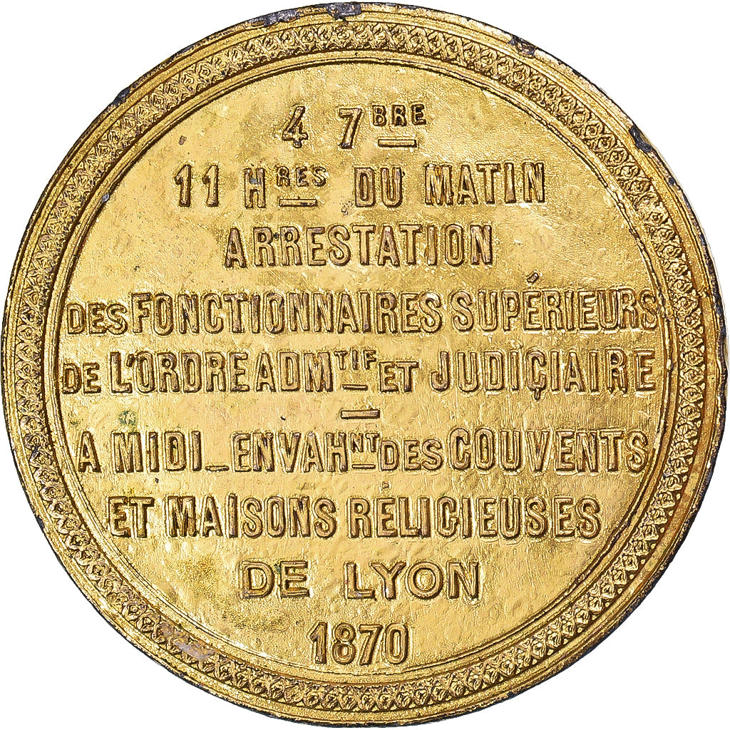 Frankrijk, Medaille, Troisième République, Envahissement des Couvents de Lyon