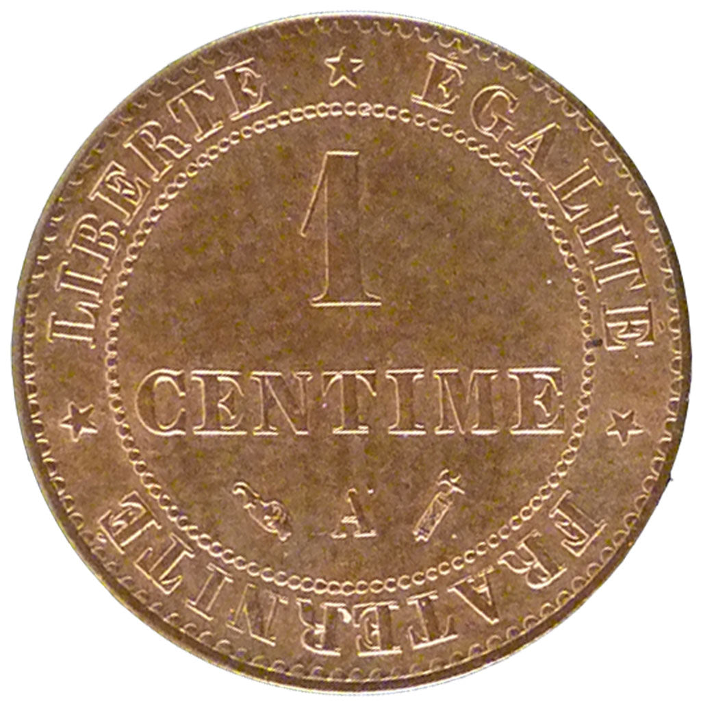 FRANCE, Cérès, Centime, 1891, Paris, KM #826.1, MS(60-62), Bronze, Gadoury #88,