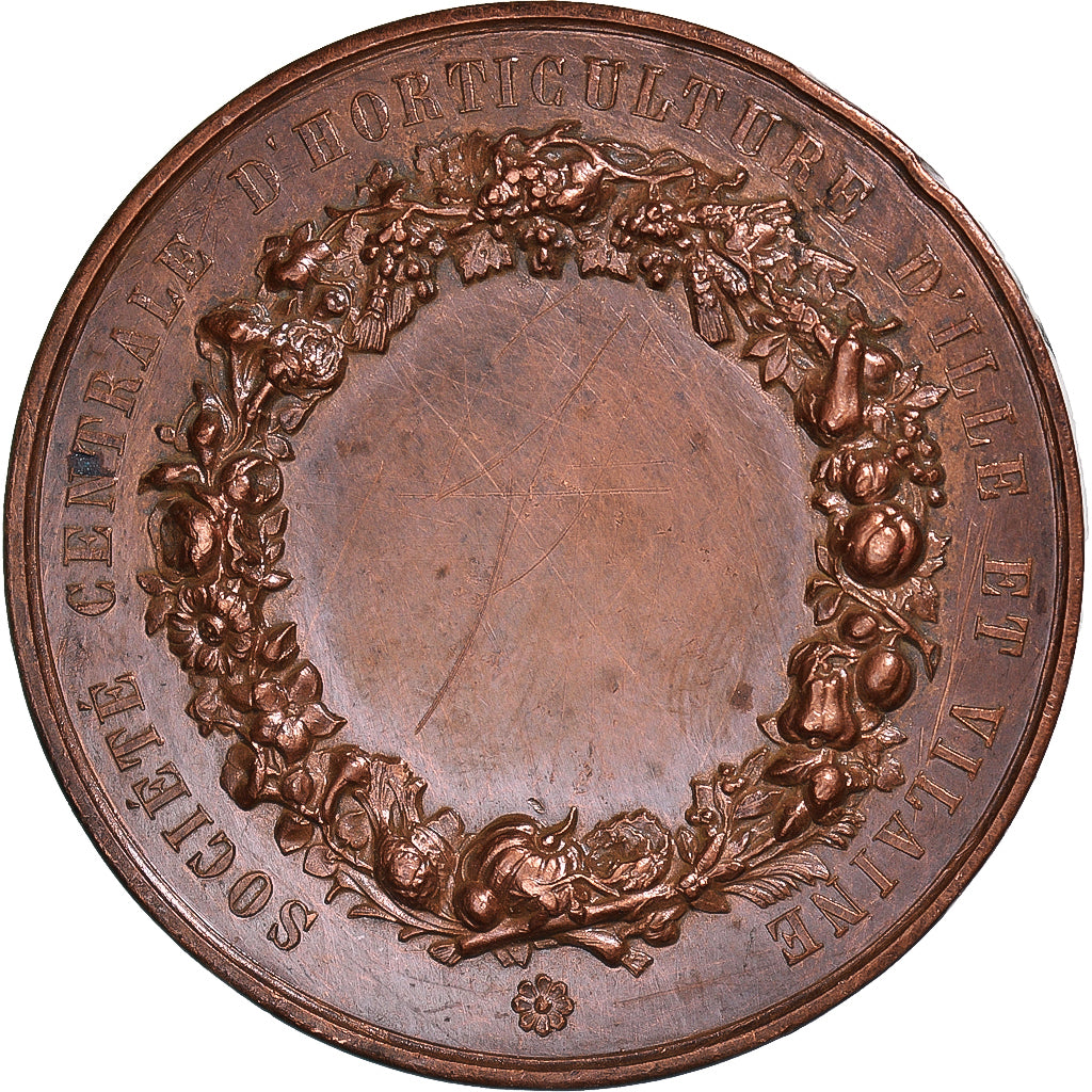 Francia, medalla, Jean de la Quintinie, Société d'Horticulture d'Ille et