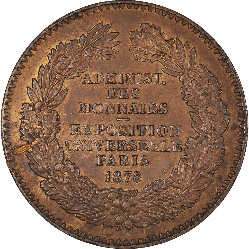Francia, medalla, Exposition universelle de Paris, Arts & Culture, 1878, Barre